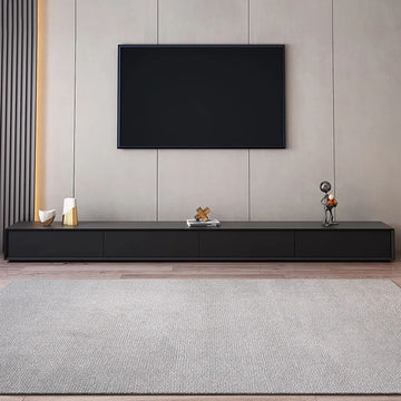 Modern Black Rectangular TV Stand Wood Media Console 4 Drawers for TVs Up to 88"